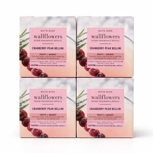Bath & Body Works Cranberry Pear Bellini Wallflowers Home Fragrance Refill 4 Box